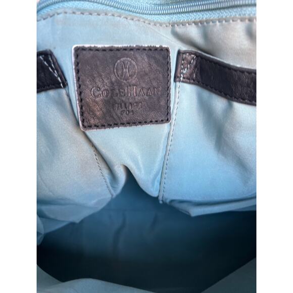 Cole Haan Stone Village Large Black Pebble Leather with Ivory Trim Shoulder Bag - Picture 8 of 13